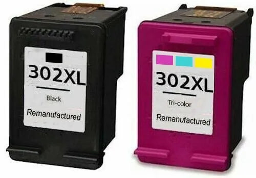 HP 302XL Remanufactured Black and Colour Ink Cartridge Set