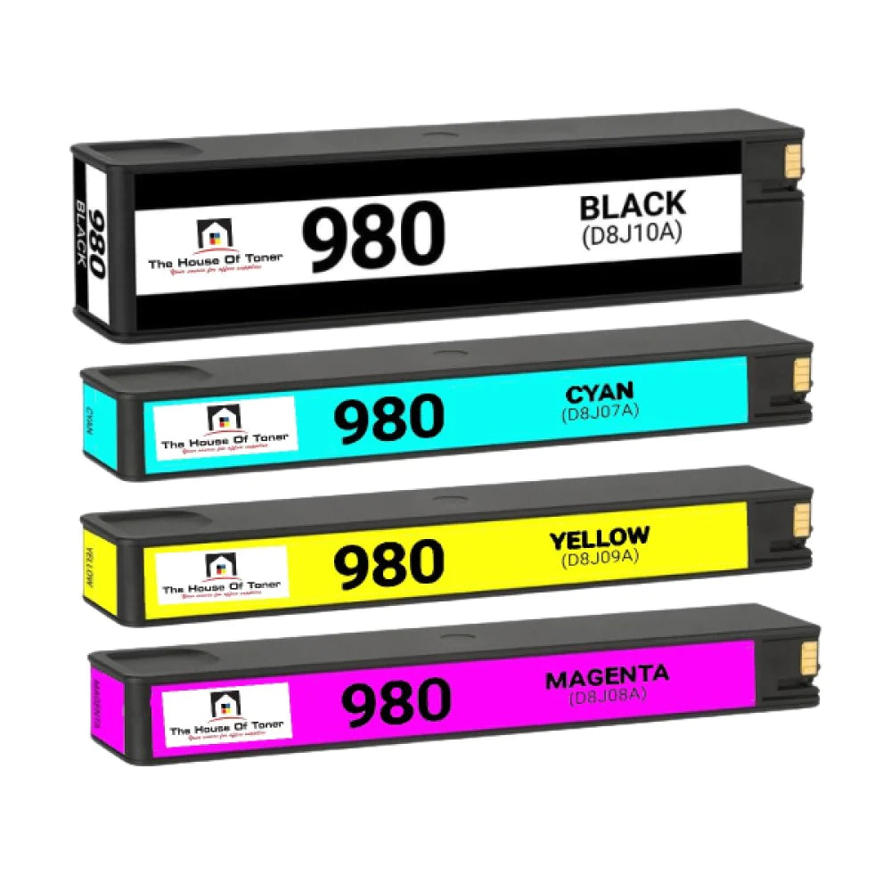 HP Compatible D8J07A-D8J10AA (980) High Capacity Dye Ink Cartridge Set