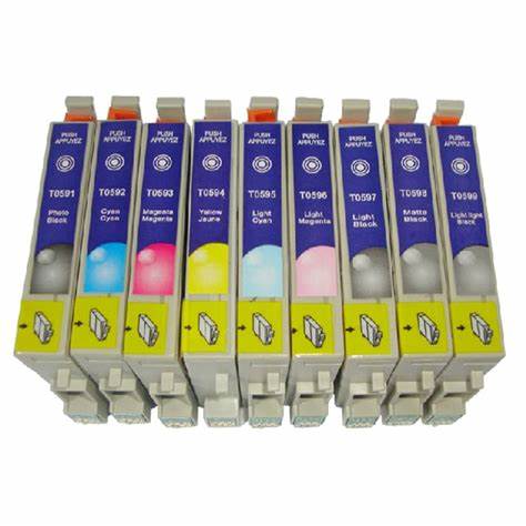 Epson Compatible T591 T592 T593 T594 T595 T596 Ink Cartridge Set (6)