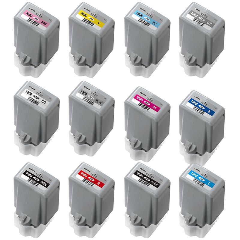 Compatible Canon PFI-1000 12 x Colour Ink Cartridge Multipack