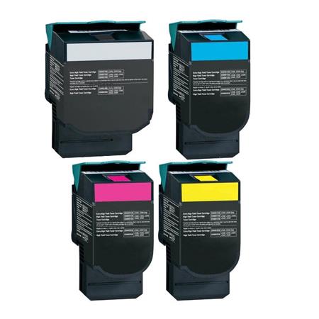 Compatible Lexmark C540H2KG/YG Full Set High Capacity Toner Cartridges (4 Pack)