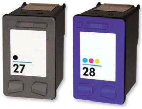 HP Remanufactured C8727AE C8728AE (27) (28) Black Colour Ink Cartridge Set